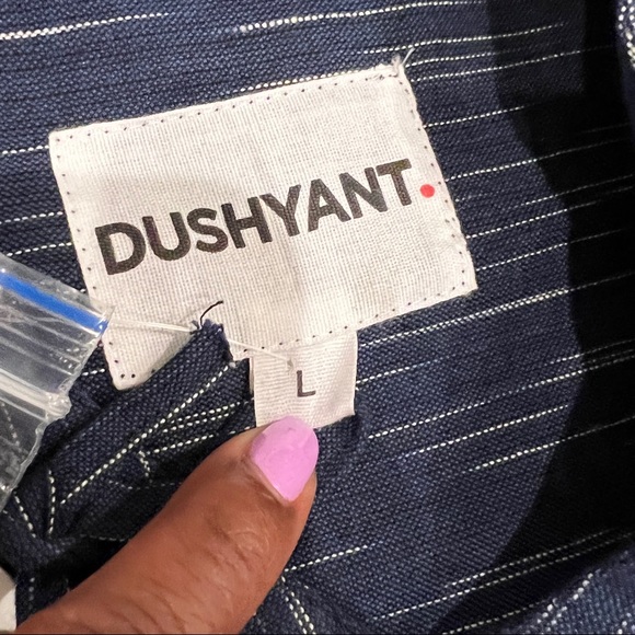 DUSHYANT The Paro Jumpsuit Blue Print Hand Woven Hand Print Size Large NWT - Picture 7 of 7